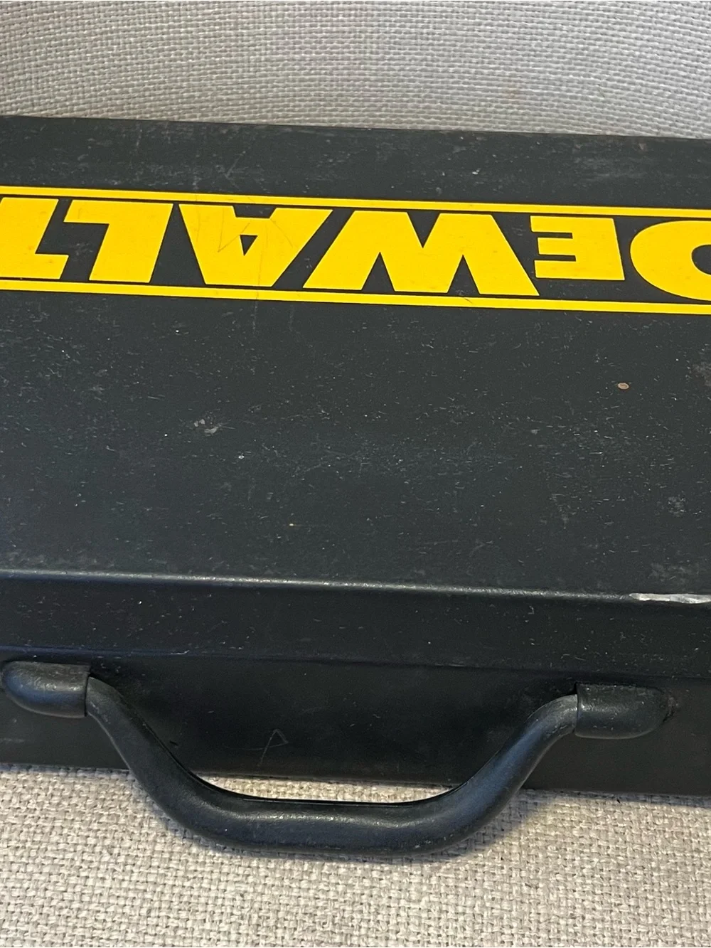 Vintage DeWalt Metal Tool Black Box Case 13.5x10.5x3.5 CASE ONLY